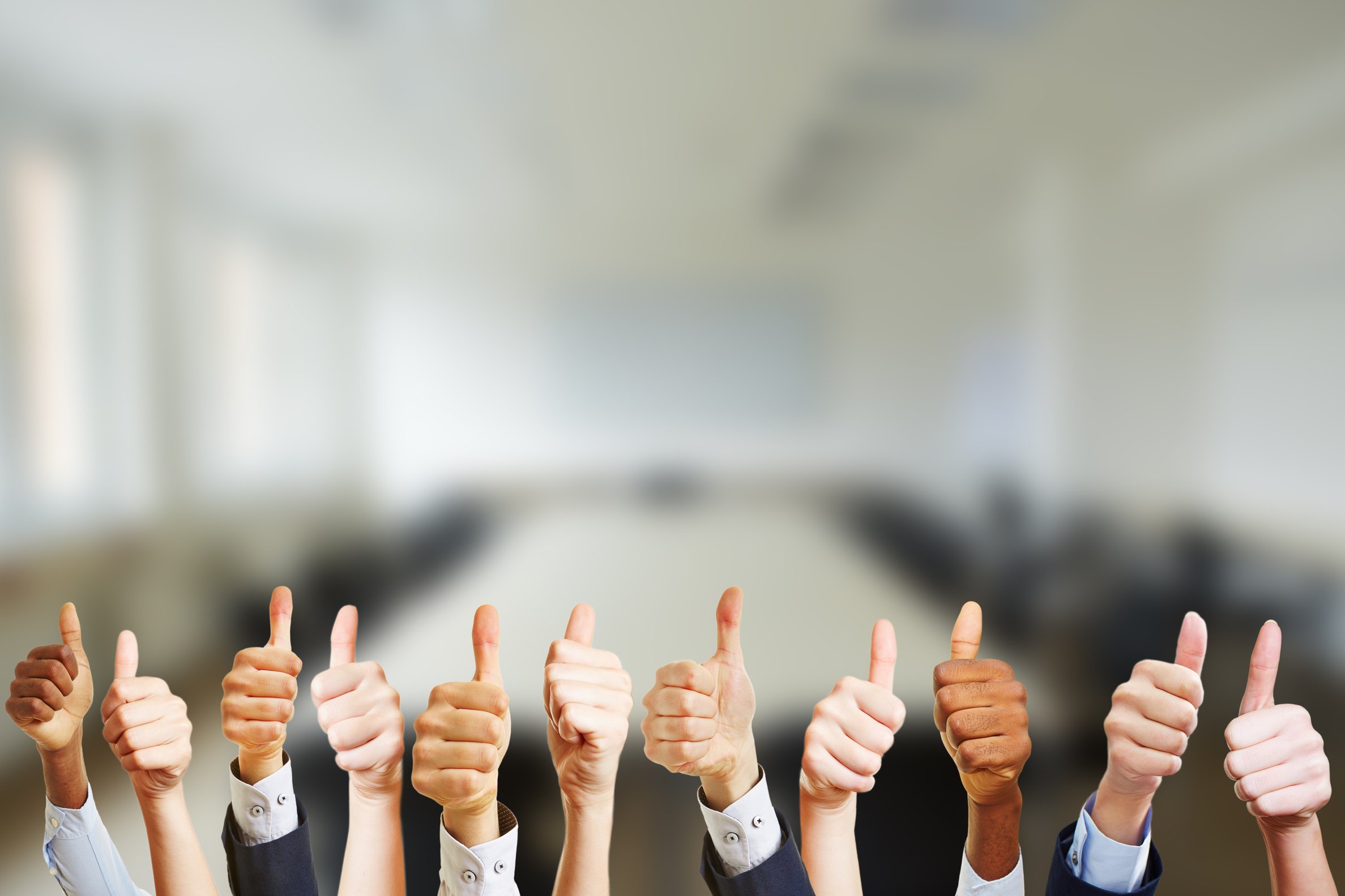 Business People Hold Thumbs up